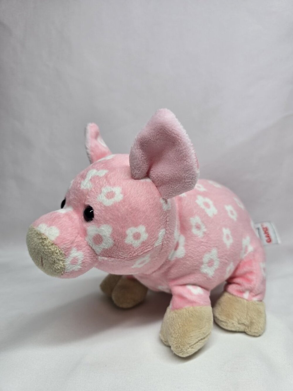 Ganz Webkinz Cute Daisy Pig Pink Floral 9" Stuffed Animal Plush Toy NO CODE